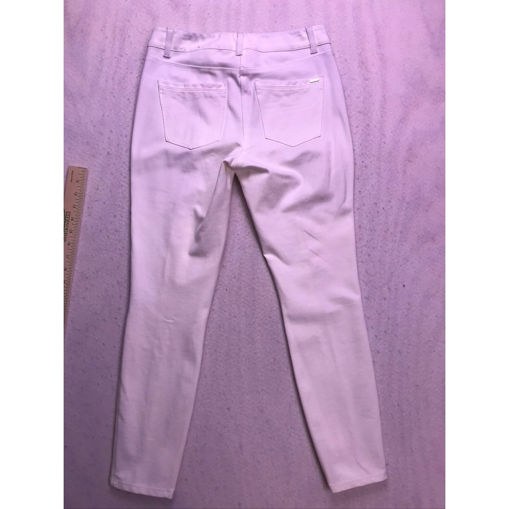 WHBM Skinny Ankle Pants Womens 4 White Zipper Pockets Stretch - Picture 13 of 14